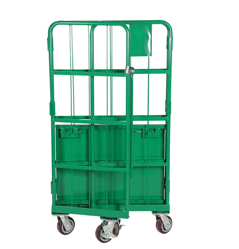 Foldable Warehouse Cage Trolley folded.png